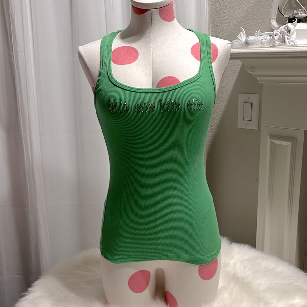 Bebe Green Tank Top Like New Excellent Condition